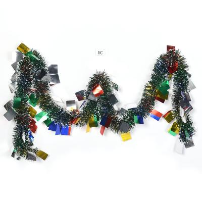 China PET Christmas Tinsel Garland for Holiday Wedding Party Decoration Supplies Hang Ornament Craft Gifts for sale