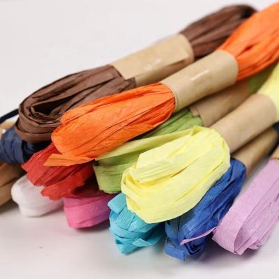 China Decoration 12 Color Twisted Raffia Twine Paper Stripes For Gift Wrapping And Decoration for sale