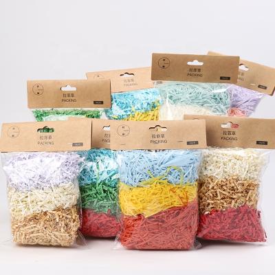 China Christmas ANTISTATIC Fancy Recycled Decorative Colorful Shredded Tissue Paper For Gift Wrapping for sale