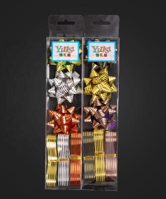 China Eco - Friendly Colorful Printed Ribbon Bow Set For Gift Package PP Ribbon And Bow Set for sale