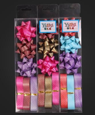 China Hot Selling Eco-friendly Star Bow Box Set Colored Bow Solid Plastic PP Ribbon Bow For Decoration for sale