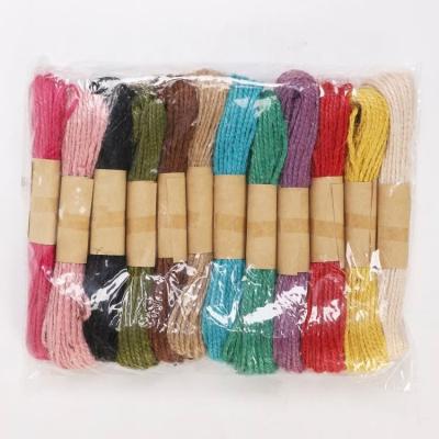 China Eco-friendly Colorful Natural Jute Twine 12pcs Colored Gift Rope Twine For DIY Gift Wrapping Arts Crafts Wrapping Twine for sale