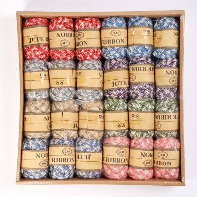 China Natural Decoration 24 Rolls Jute Twine Twine Hemp Rope For Festival Wedding Christmas Decoration for sale