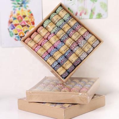 China 24 Rolls Raffia Stripes Eco-Friendly Paper Twine For DIY Making Twisted Twine/Rope/Paper Craft Rope for sale