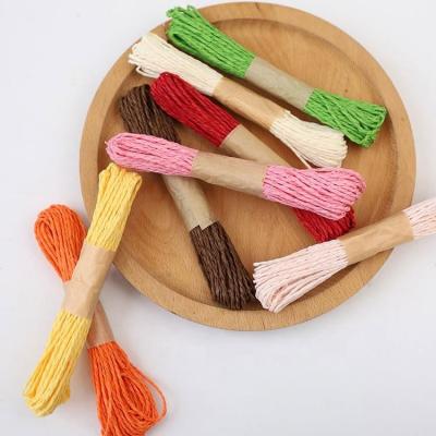 China Decoration 120M Craft Raffia Stripes Paper Twine For DIY Making Gift Wrapping With 12 Color for sale