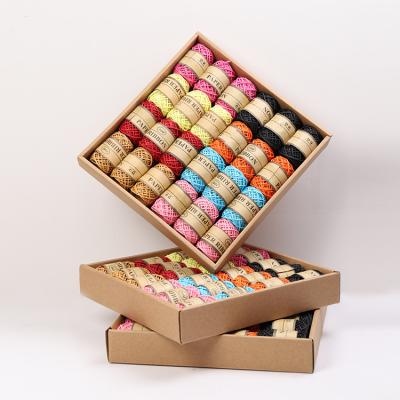 China 24 Rolls Eco-friendly Decorative Natural Raffia Paper Ribbon Twine For Gift Wrap Box Wrapping And Gift for sale