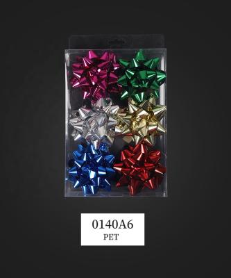 China Factory Selling Metallic/Holographic/Iridescent/PP/Luster/Printed Quality Good For Gift Packaging Plastic Ready Made Star Bow for sale