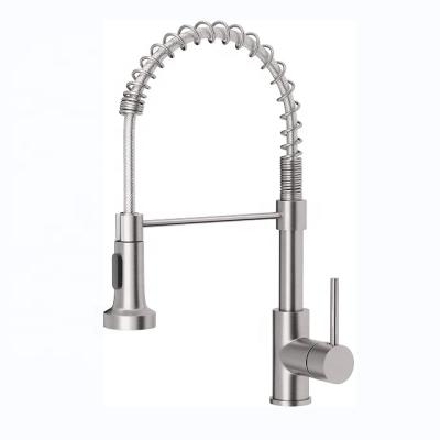 China Floor Stand Faucets Swivel Faucet Black Stainless Steel Style Kitchen Spring Faucet Pull Down Double Spout Kitchen Mixing Faucet for sale