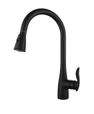 China Floor Stand Faucets Works Single Hole Single Handle Flexible Hose Pull Down Kitchen Faucet for sale