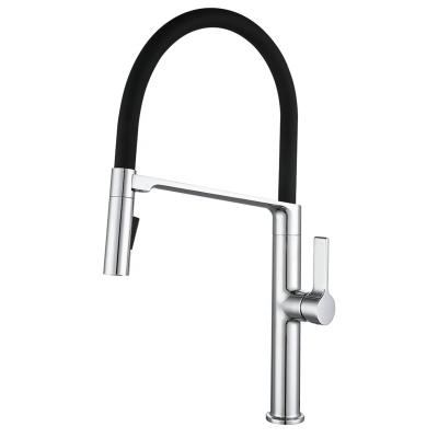 China Pull Out Spray Copper Black Pull Out Mixer Modern Kitchen 360 Degree Rotating Faucet Sink Basin Stainless Steel Flexible Water Taps 304 for sale