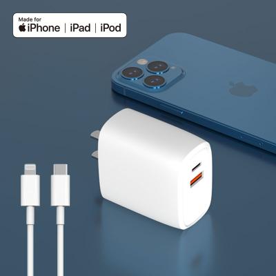 China Mobile Phone MFi 20w PD Quick QC Charger For Apple USB AC Dual Ports Mobile Power Adapter Original For iPhone Charger for sale