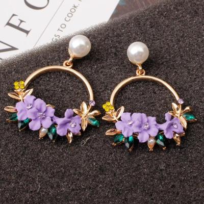 China FASHIONABLE Women Fashion 2021 Hot Selling Flower Clay Pearl Earrings Popular Bohemian Jewelry for sale