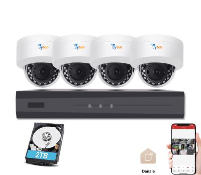 China 8CH NVR Built-in Siren Camera 4K POE Security System Home Camera with 2TB HDD 4PCS 4MP IP Camera POE Built-in MIC and SD Card Slot H.265+ IR 30M for sale