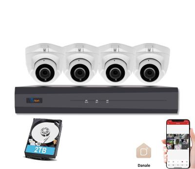 China Integrated Siren Security Camera Home 4K 8CH NVR System with Built-in MIC 2TB HDD 4PCS 4MP IP Camera POE Camera and SD Card Slot H.265+ IR 30M for sale