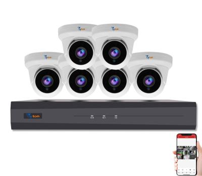 China Built-in 8CH NVR 2TB HDD 6PCS 4MP IP Camera POE Built-in MIC IP66 H.265 IR 30M Pluy and Play Yyton Security System 4K POE Siren for sale