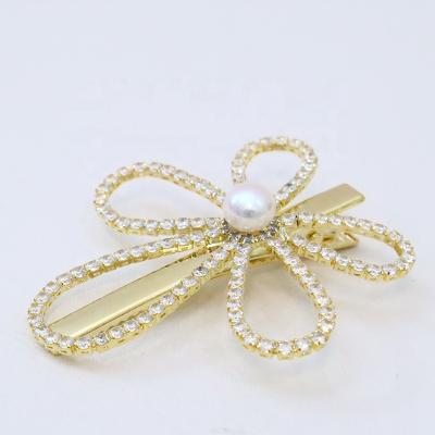 China Japanese and Korean style bow flower female Korean hairpin hits cut hairpin handmade simple casual bead head hair clip jewelry accessories for sale