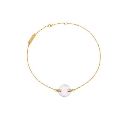 China Elegant Women's Fine Jewelry 18K Gold Chain Bracelet with Fritillaria Ussuriensis and Diamond Free Shipping for sale