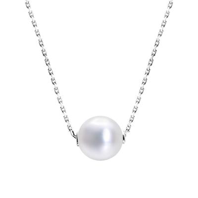 China Luxury 18K Gold Chain Necklace With 10-11mm South Sea Classic Simple Natural White Pearl Pendant Wholesale Free Shipping for sale