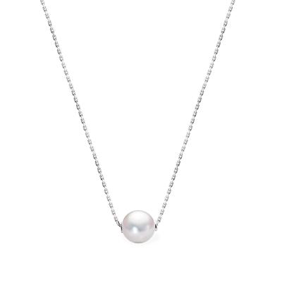 China Luxury And Classic 18K White Gold Chain Necklace With 8-8.5mm South Sea White Pearl Pendant Gift For Women Wholesale Free Shipping for sale