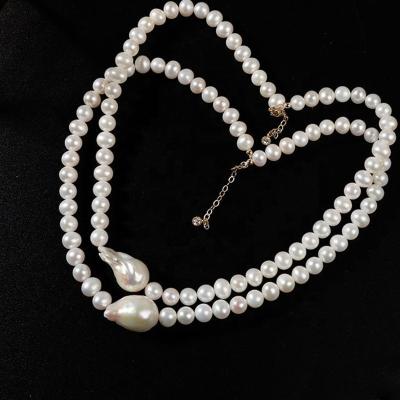 China Classic Vintage Baroque Pearl Necklace Irregular Mermaid Tail Make Fish Tails New Natural Freshwater Women Baroque Pearl Necklaces for sale