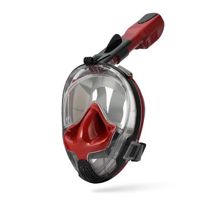 China New Wide View 180 Snorkel Mask With Ear Pressure Balance Snorkel Set Full Face Diving Mask for sale