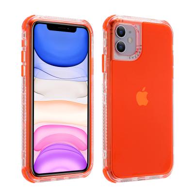 China 100% New Style Eco-friendly Phone Case Candy Color 3 In 1 Combo TPU+PC Cell Phone Case For Iphone 12 Pro Max for sale