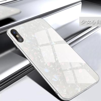 China Luxury Mobile Phone Accessories Shell Marble Design Glass Tpu Shockproof Phone Cover Case For iPhone 7/8 for sale