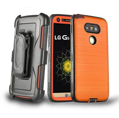 China With Belt Clip 3 in 1 TPU PC Clip Mobile Cell Phone Back Case, Multifunctional Shockproof Phone Case for LG G5 for sale