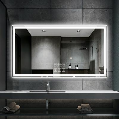 China 2022 Hot Sale Decoration Living Room Back Light Glass Home Furniture Led Bathroom Magnifying Mirror With Fog Light Function for sale