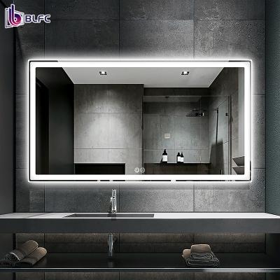 China Lightweight Backlit Touch Screen Wall Bathroom Magnifying Led Smart Mirror for sale