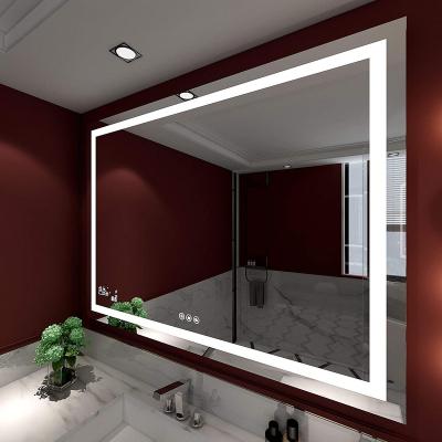 China Wall Glass Magnifying Hinged Mirror In Bathroom With Touch Screen Plus Dimming for sale