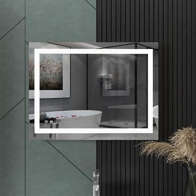 China Hot Selling Customized Enlarging Bathroom Frameless Led Lighted Mirror Vanity Wall Illuminated Wall Light Mirror for sale