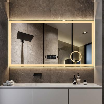 China Barber Shop Floor Wall Mirror Light Body Led Oversized Rectangle Led Dressing Mirror for sale