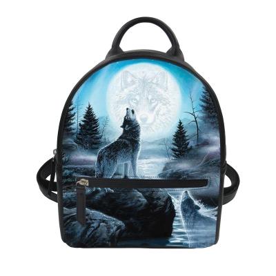 China Wolf Pattern Kids Light School Image Printing Children Bags Loungefly Mini Backpack Cute Animal Wolf Bags Mini Backpack Custom for sale