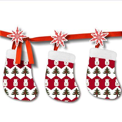 China Latest Stockings\Fashion Christmas 3 Pcs Sets Santa Elk Socks Christmas Apple Sack Chimney Tree Christmas Decorations Xmas Gift For Home for sale