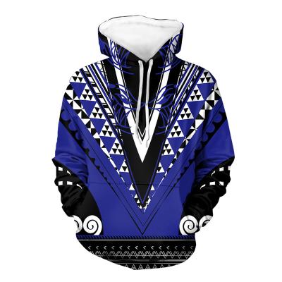 China Blue Pullover Sweatshirts Long Sleeves Pullover MOQ1 Stripe Top Men's Hoodies 2021 New Arrivals Tribal Tradition Design Sweatshirt for sale