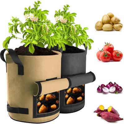 China Eco-friendly Felt Fabric Garden Pots Custom Felt Planter Wholesale Grow Bags for sale