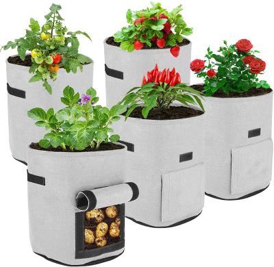 China Fabric Felt Planting Breathable Non Woven Fabric Plant Growing Pot Grow Bag for sale