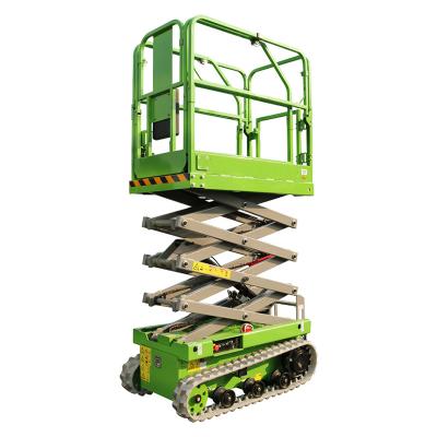 China Hotels Crawler Driving Self Propelled Scissor Lift Rough Terrain Track Crawler Scissor Lift for sale