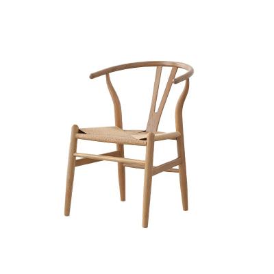 China Household Convertible Creative Rope Chair Restaurant Y Armchair Chain Furniture Solid Wood Solid Back Single Oak for sale