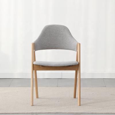 China Un-Word Removable Cover Dining Chair Household Modern Simple Nordic Restaurant Chair Back Stool Leisure Cloth Solid Wood Creative Chair for sale