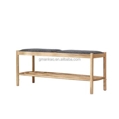 China Modern Nordic Simple Solid Wood Dining Bench Bed Oak Fabric Long Bench Long Tail Bench for sale