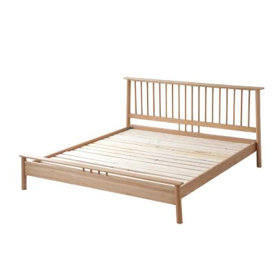 China (Other) adjustable manufacturer well made simple nordic style modern windsor solid wood double bed for sale