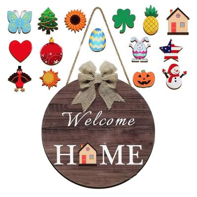 China Good Quality Minimalist Wooden Hanging Plate Home Decoration Door Wood for sale