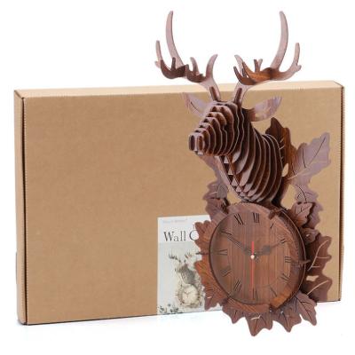 China Summer Game Funny Wooden Zodiac 3D Wall Clock Puzzle Model Toys For Children Kids Lc601 for sale