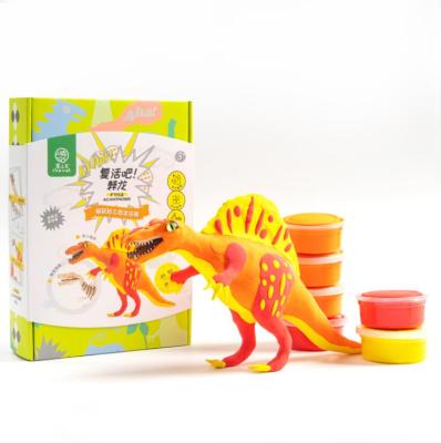 China DIY WOODEN CLAY DINOSAUR 3D PUZZLE DINOSAUR KITS GIFT TOYS eco-friendly for sale