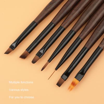 China Pinceles Kolinsky Nail Brush Nail Polish Brush Panel for Custom Private Painting Acrylic Pen Nail Art Tool Logo Wooden Handle Acrylic Nail for sale