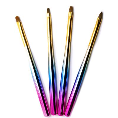 China Nail Art Tool Professional Wholesale 4pcs UV Gel Shader Brush Nail Art Polish Set For Manicures Tool Acrylic Coating Brushes Kits for sale