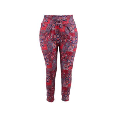 China 2021 New Fashion Anti-Wrinkle Women Fashion Red Color Women Joggers Tribal Aztec Pants High Quality Custom Made Abbreviated Elastic Soft Super Waist for sale