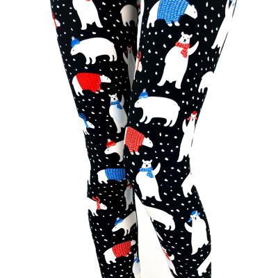 China Antibacterial Design Your Own 92/8 Pattern Butter Soft Polyester Spandex High Waisted Yoga Thigh Bandage Polar Bear Gaiters for sale